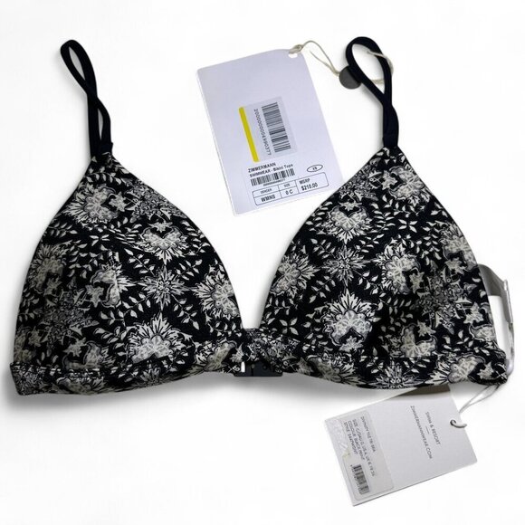 ZImmermann Women's Black Print Triangle Bikini Top US 2-4 C/D NWT - Picture 4 of 9